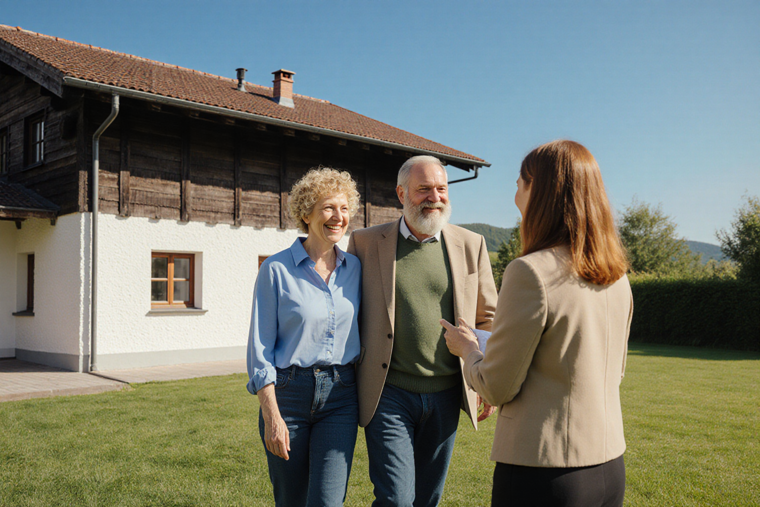 Besichtigungsgespräch am regionalen Landhaus